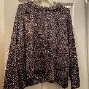 Textured green sweater